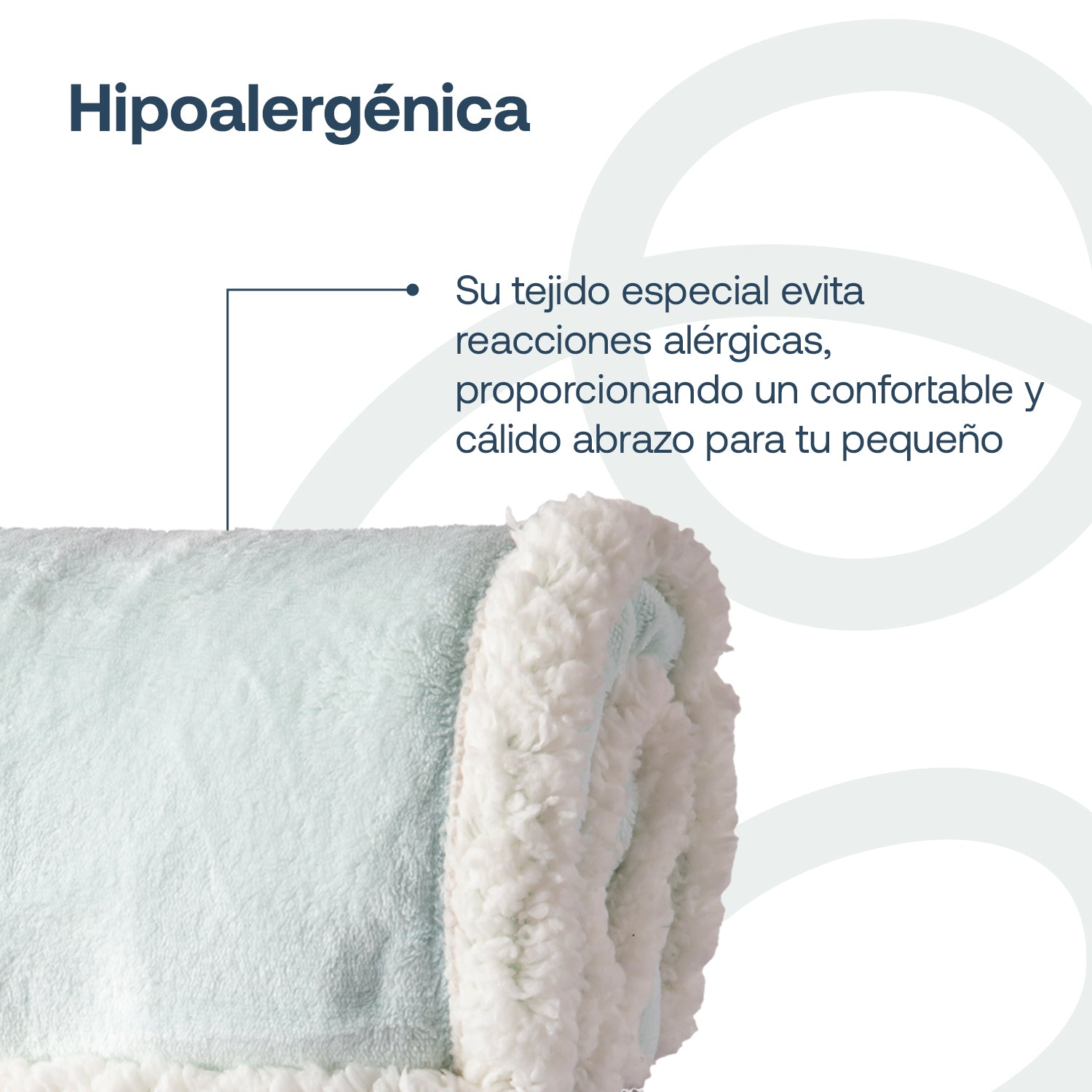 Manta Sherpa de polar  - Celeste