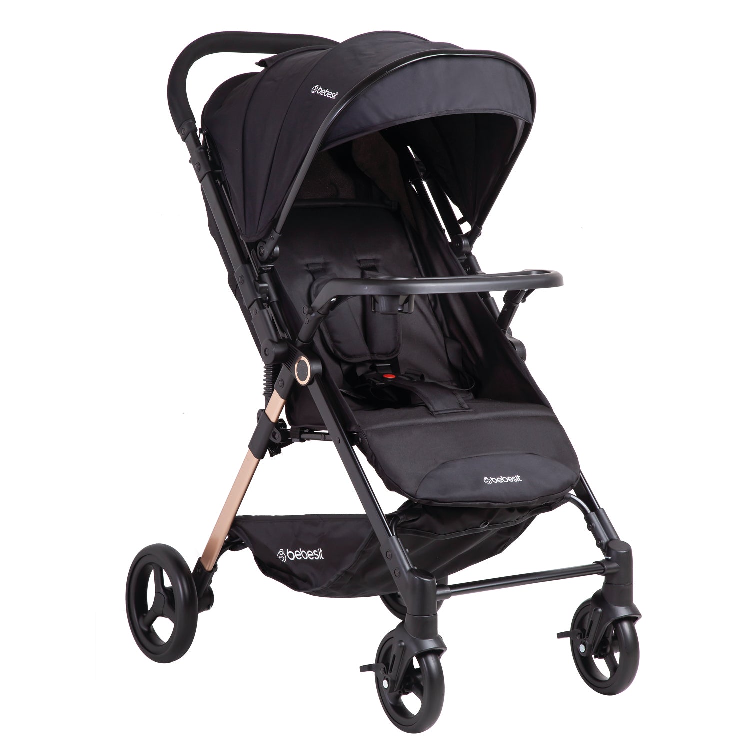 Coche de Paseo City Reversible con Bandeja Negro