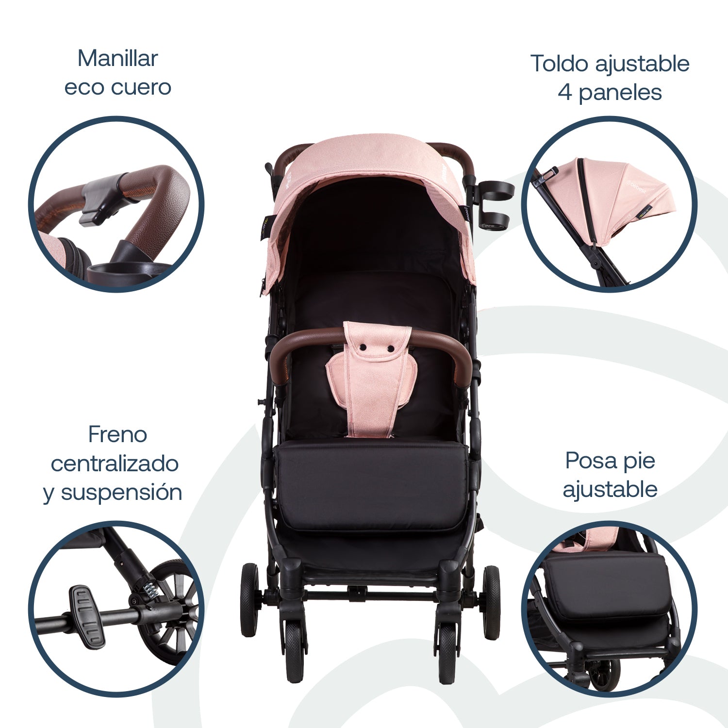 Coche Maleta UltraCompacto Paseo Micro SX Rosa Bebesit