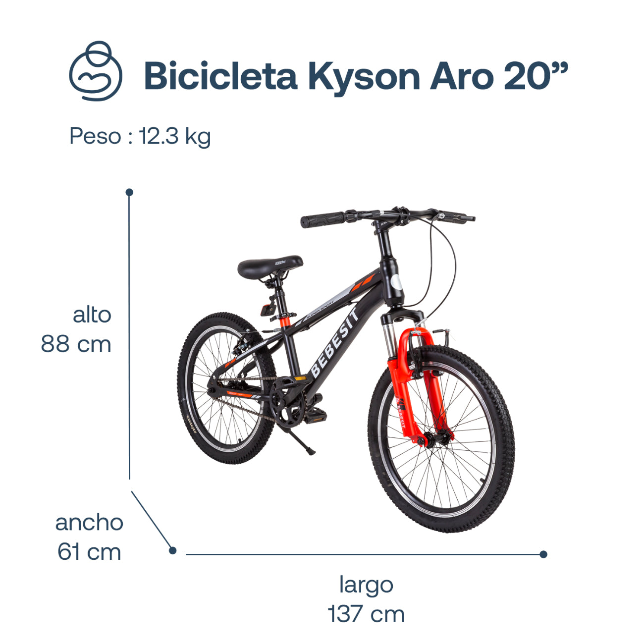 Bicicleta Infantil  Kyson Aro 20 Roja