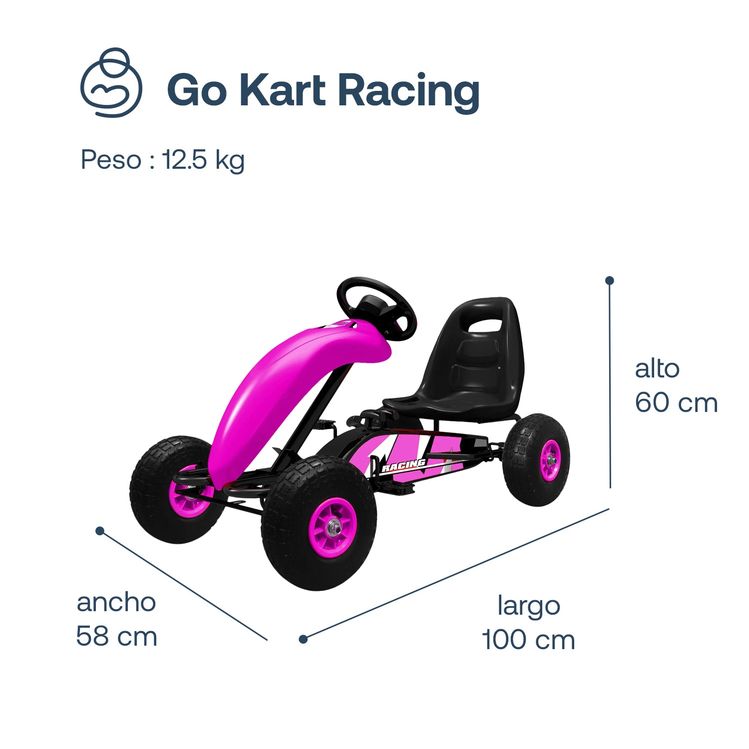 Go Kart a Pedales Rosado