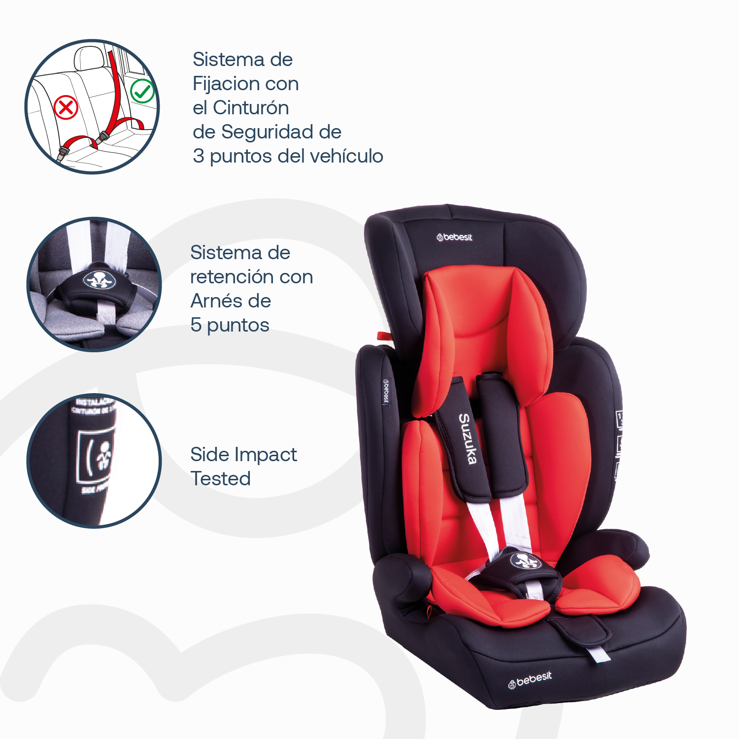 Silla de Auto Butaca Suzuka Rojo Bebesit
