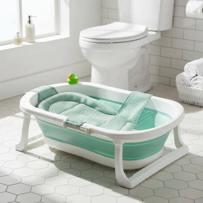 Bañera plegable Jelly con hamaca Verde