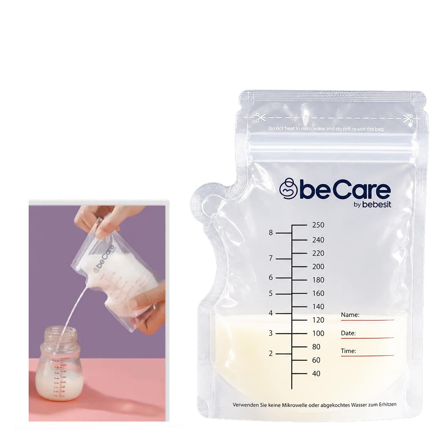Pack 30 Bolsas Para almacenar Leche Materna 200 Ml Bebesit