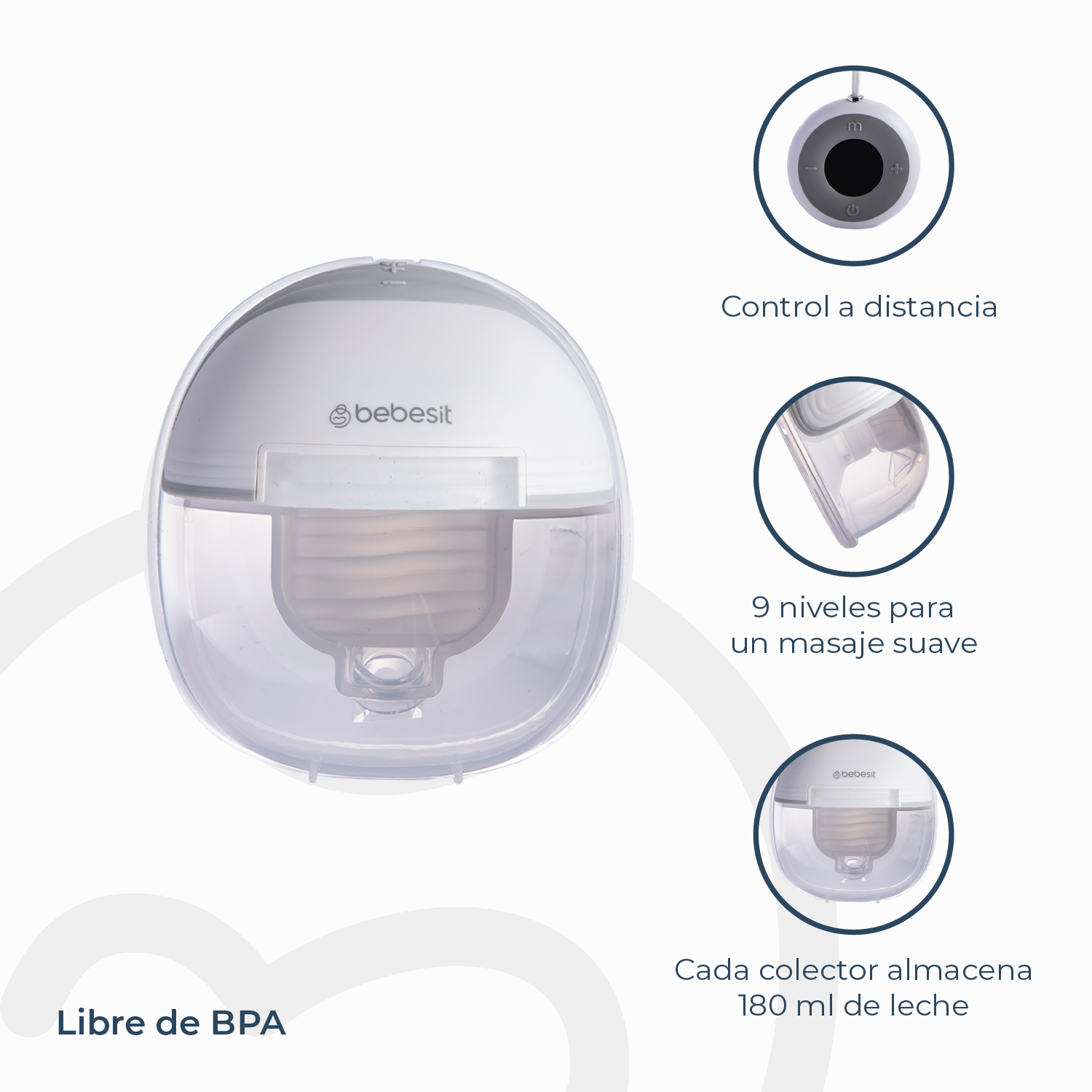 Extractor Leche Materna Doble + Control Remoto + 10 Bolsas