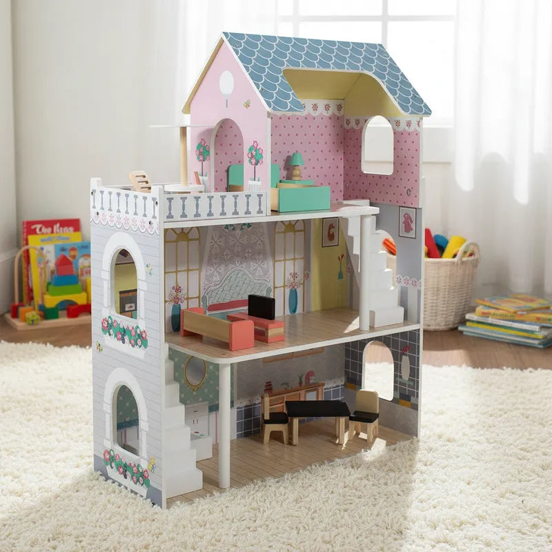 Casa de Muñecas + Muebles Madera Montessori Princesas