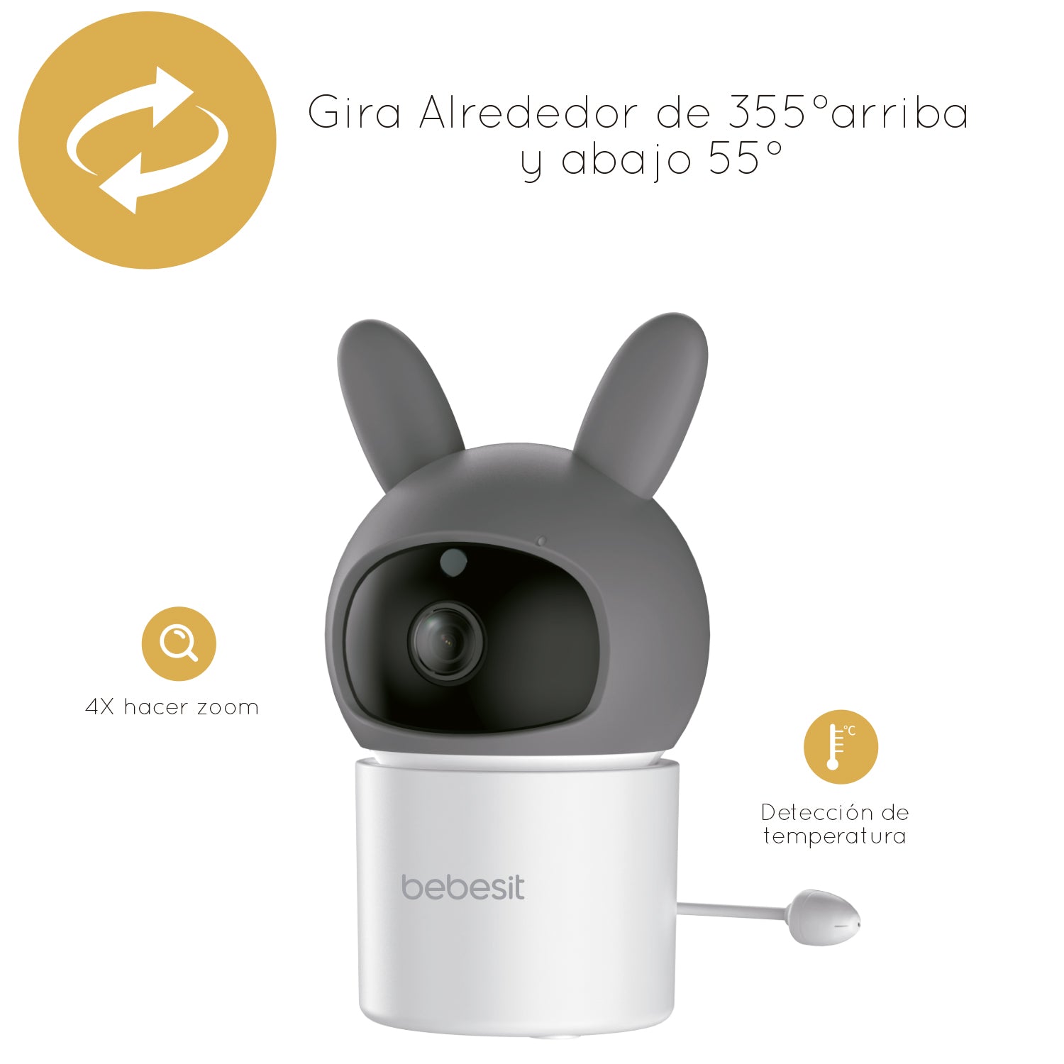 Monitor Camara SmartGuard Pro 2.0 4,3'' 720p con Ruido Blanco