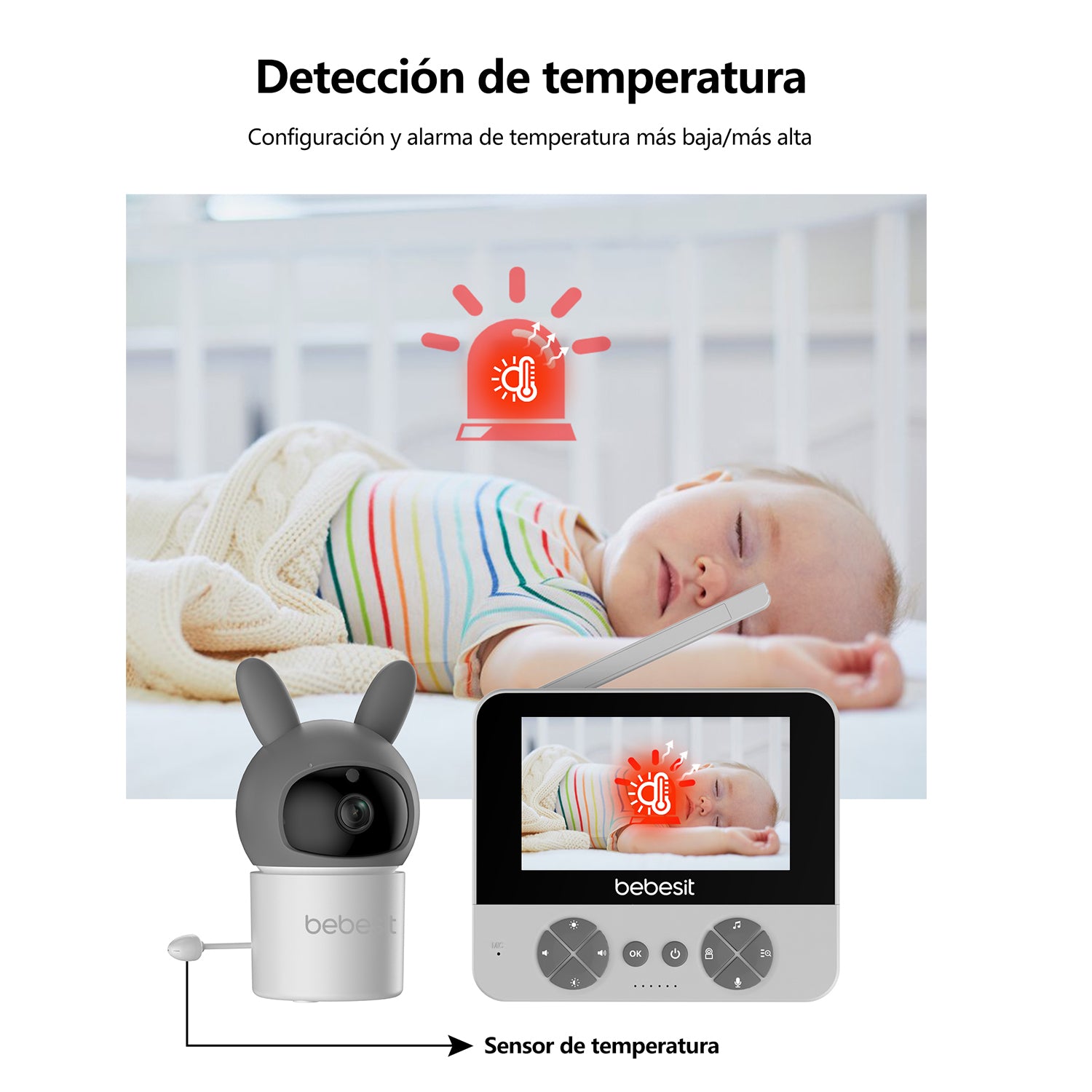 Monitor Camara SmartGuard Pro 2.0 4,3'' 720p con Ruido Blanco