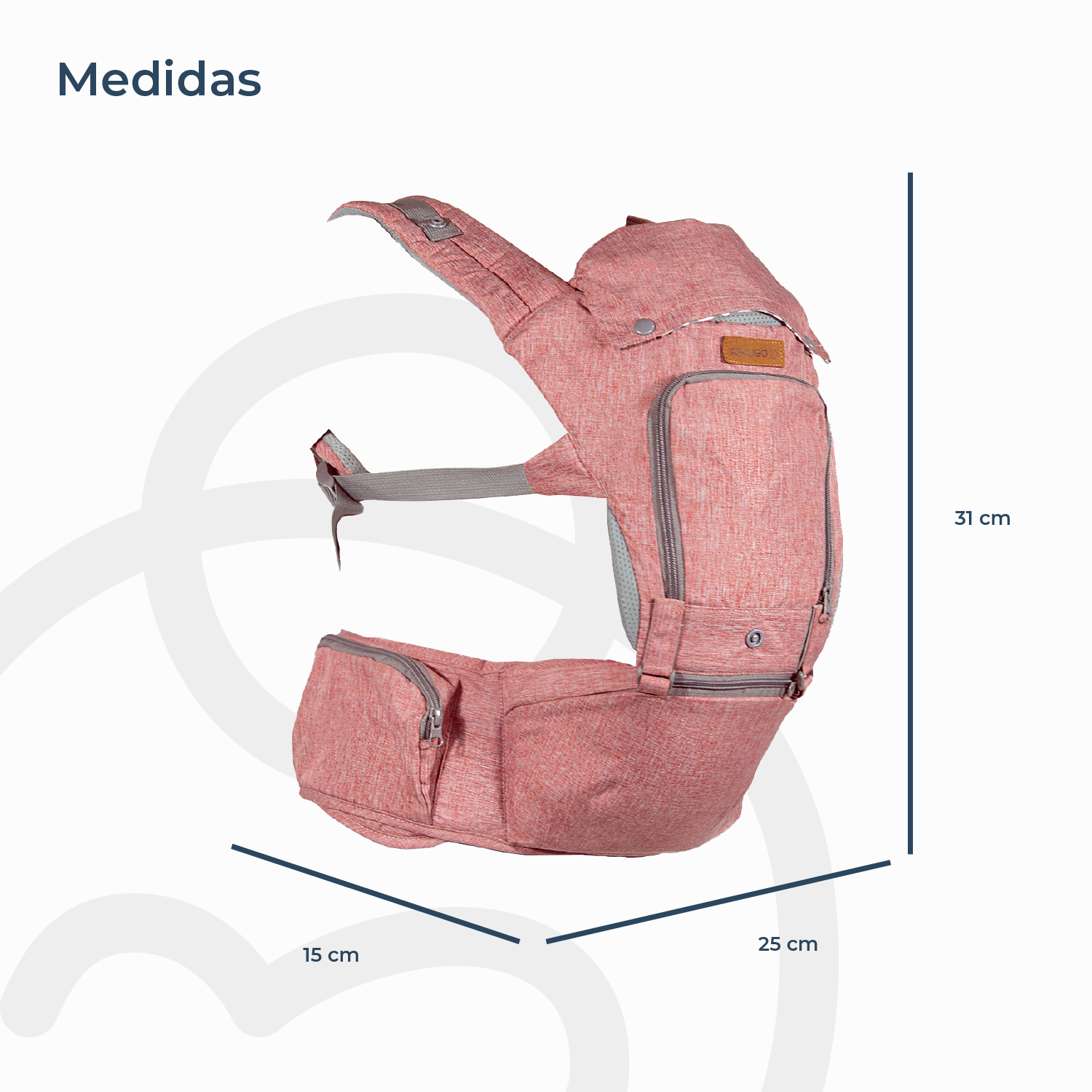 Porta Bebe Arnés con asiento cuidados cadera Hip Seat Rosado