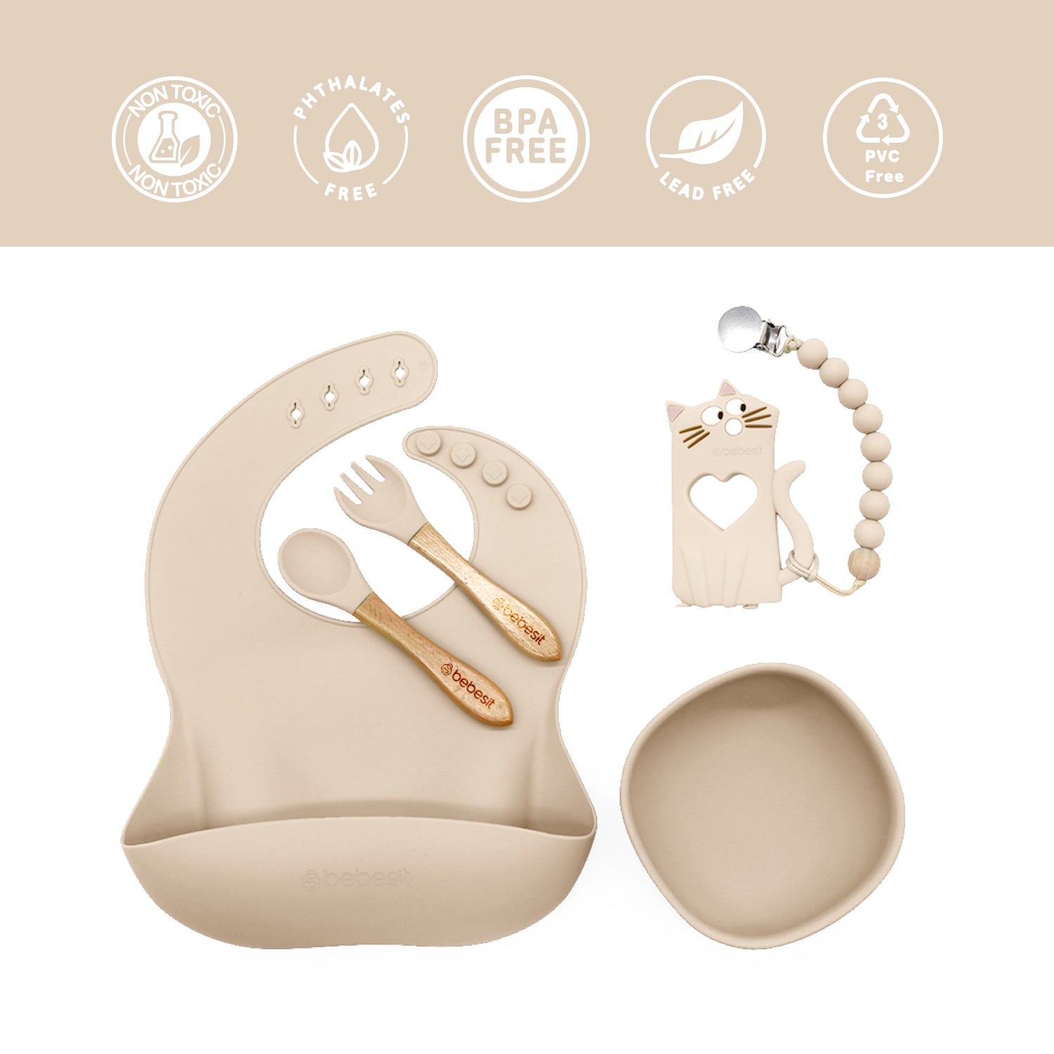 Set Alimentación March Silicona Beige