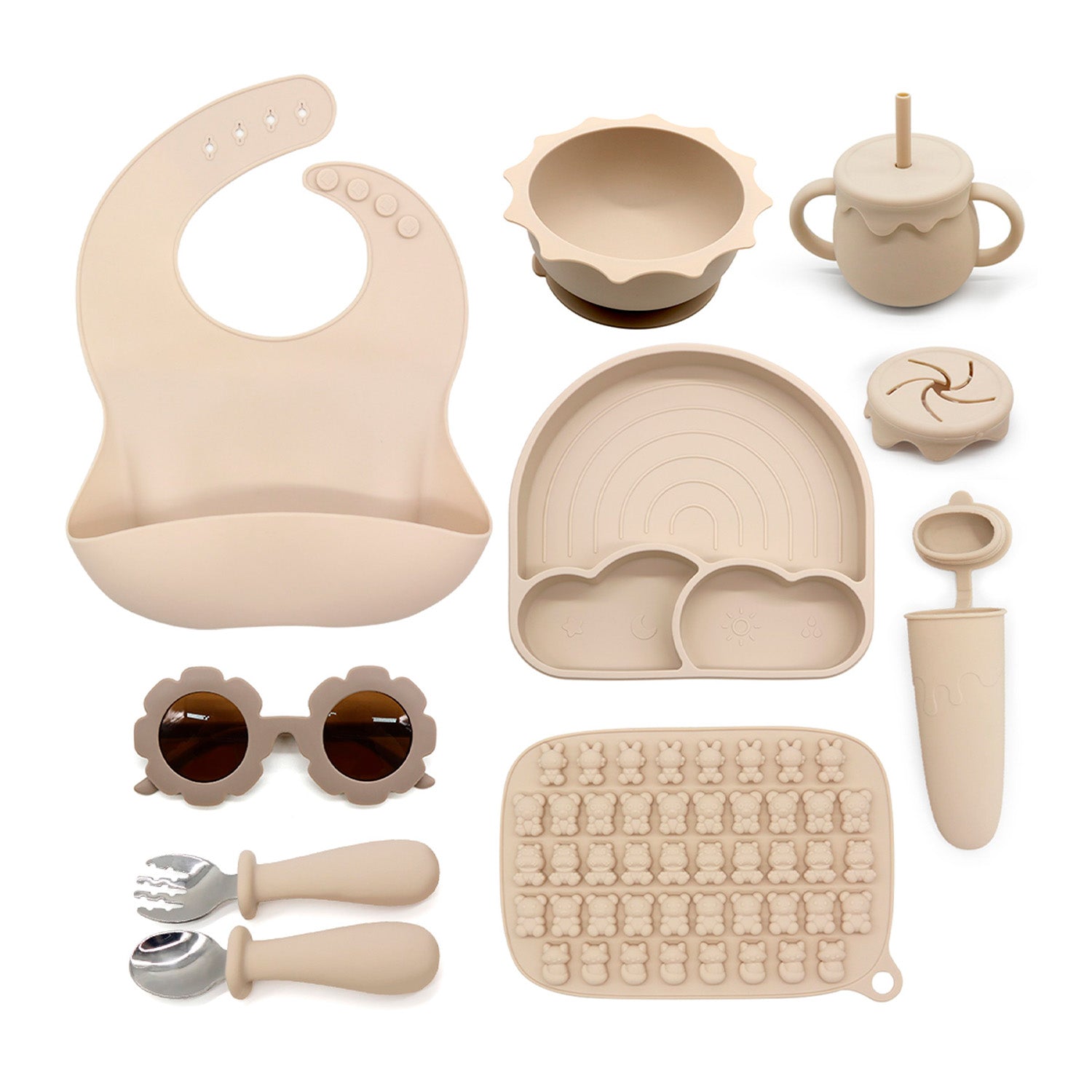 Set Alimentación Summer Silicona Beige