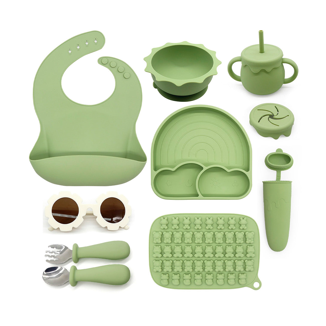 Set Alimentación Summer Silicona Verde