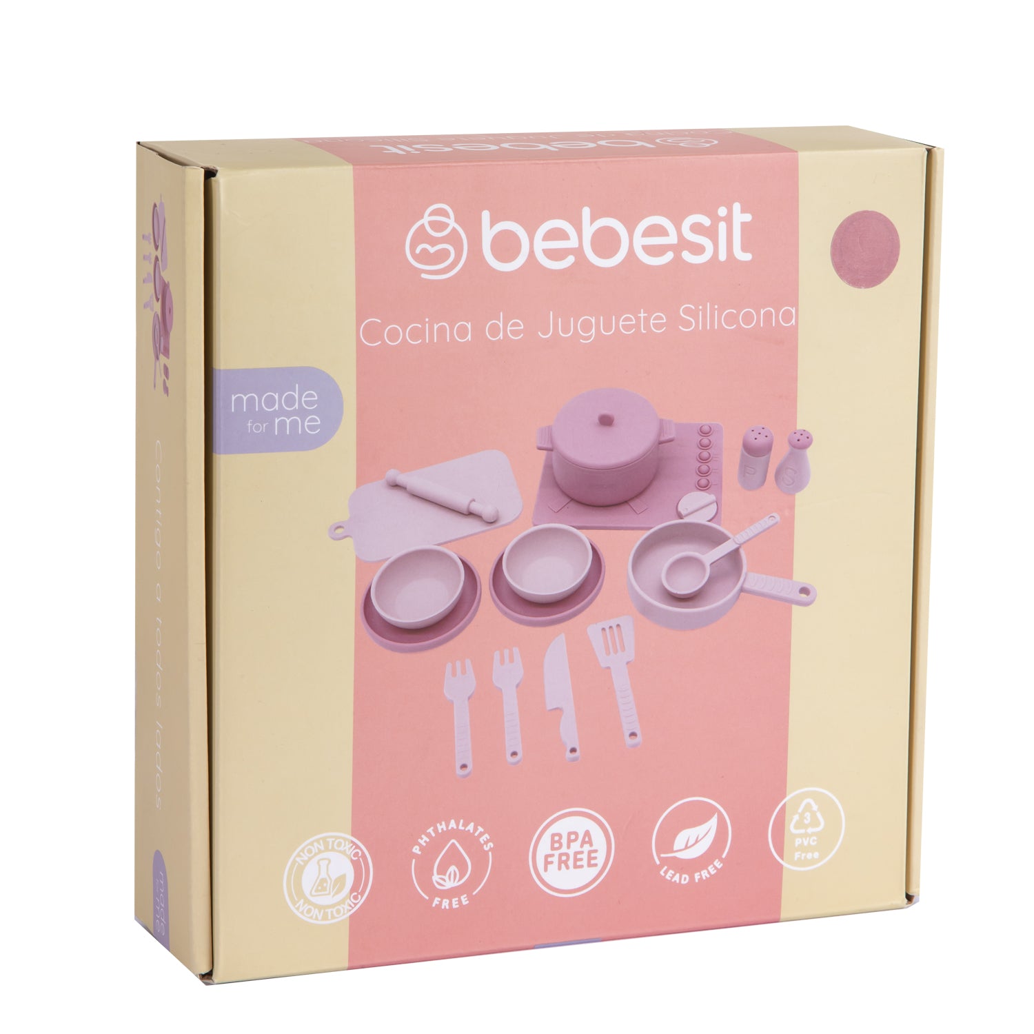 Cocina de Juguete Montessori Silicona Rosada