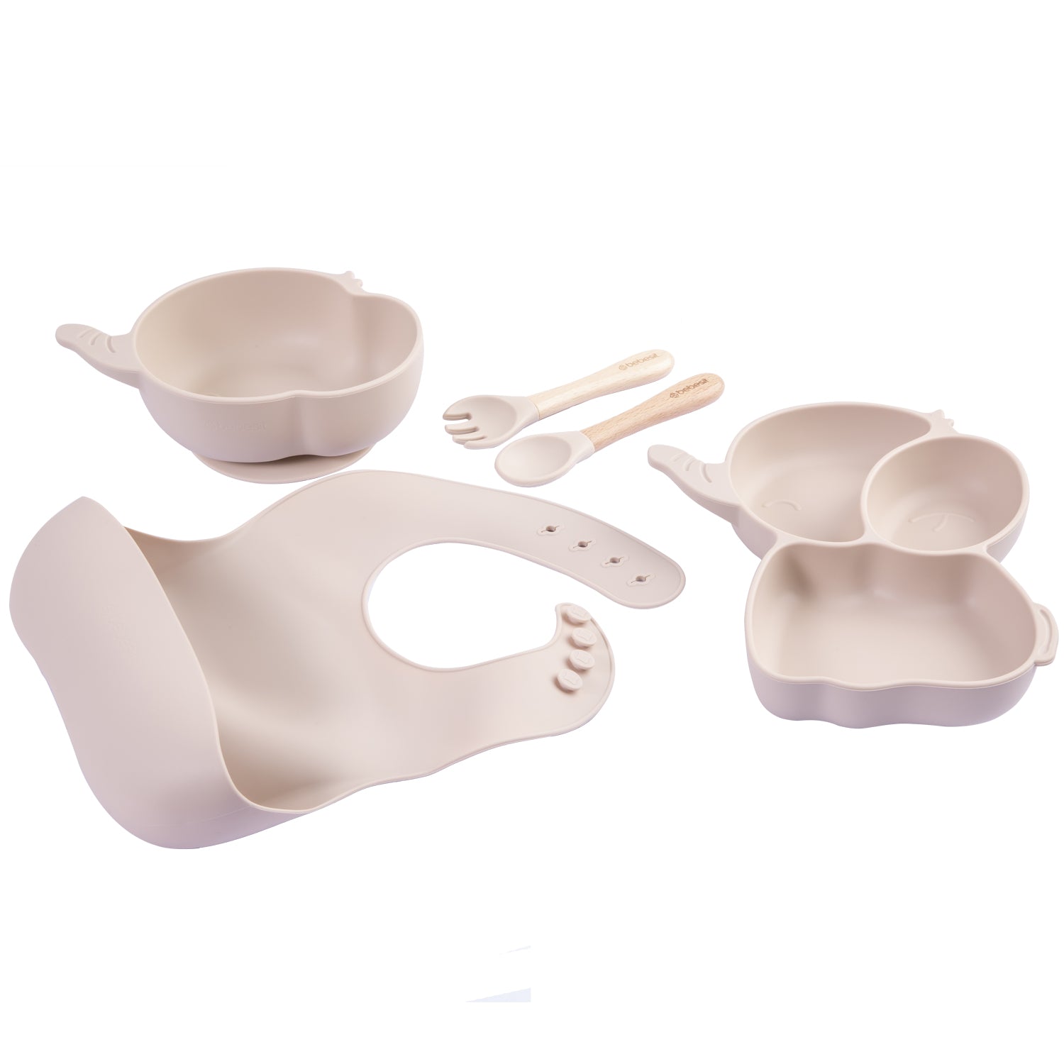 Set Alimentacion Elefante Silicona Beige