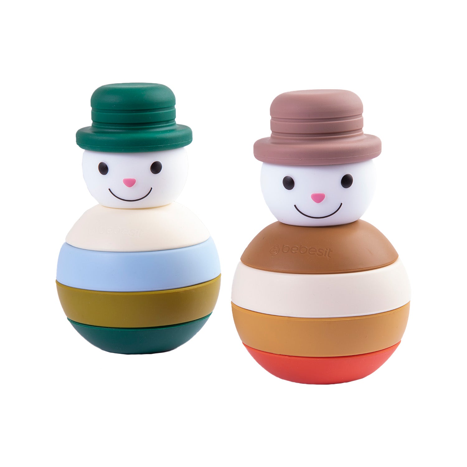 Juguete Muñeco Nieve Montessori Silicona Café