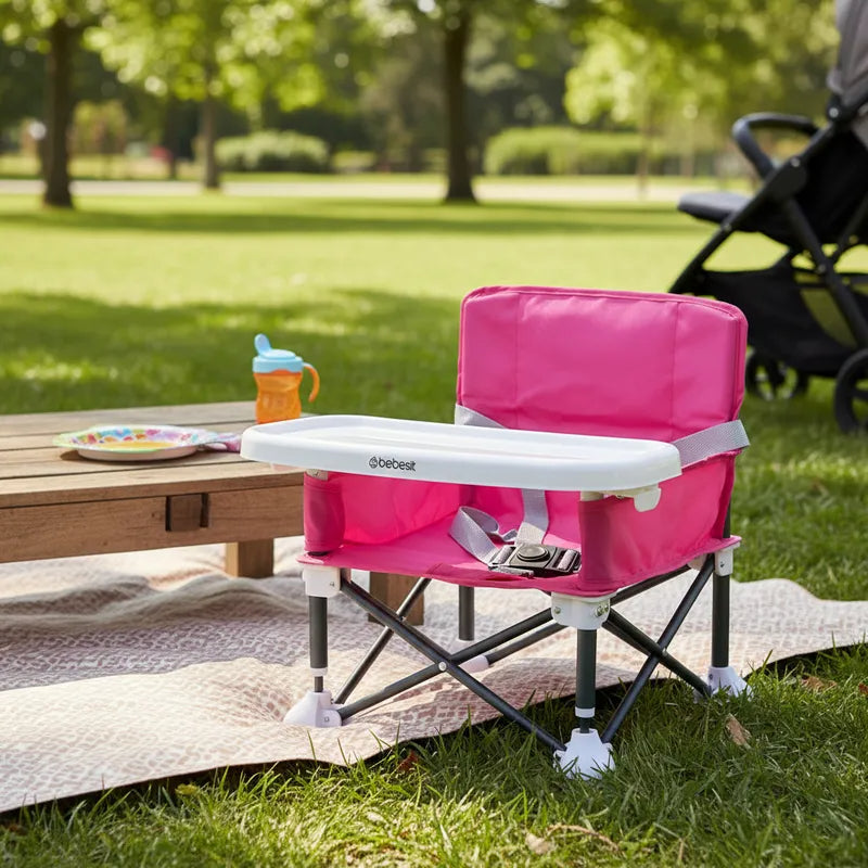 Silla de Comer Plegable Camping XT01 Rosa