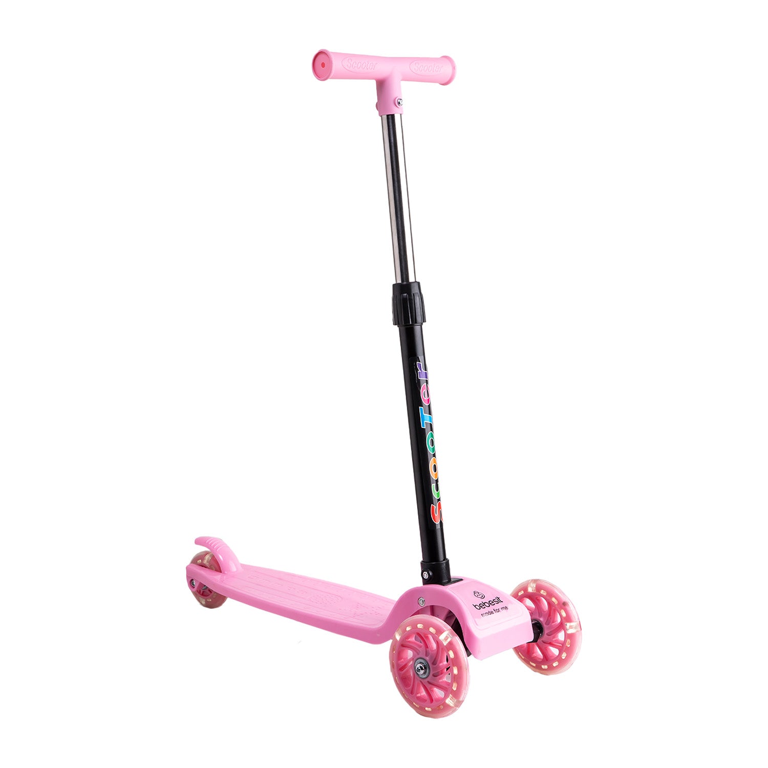 Scooter Monopatín 2 en 1 con Asiento Niña Plegable XT04 Rosa