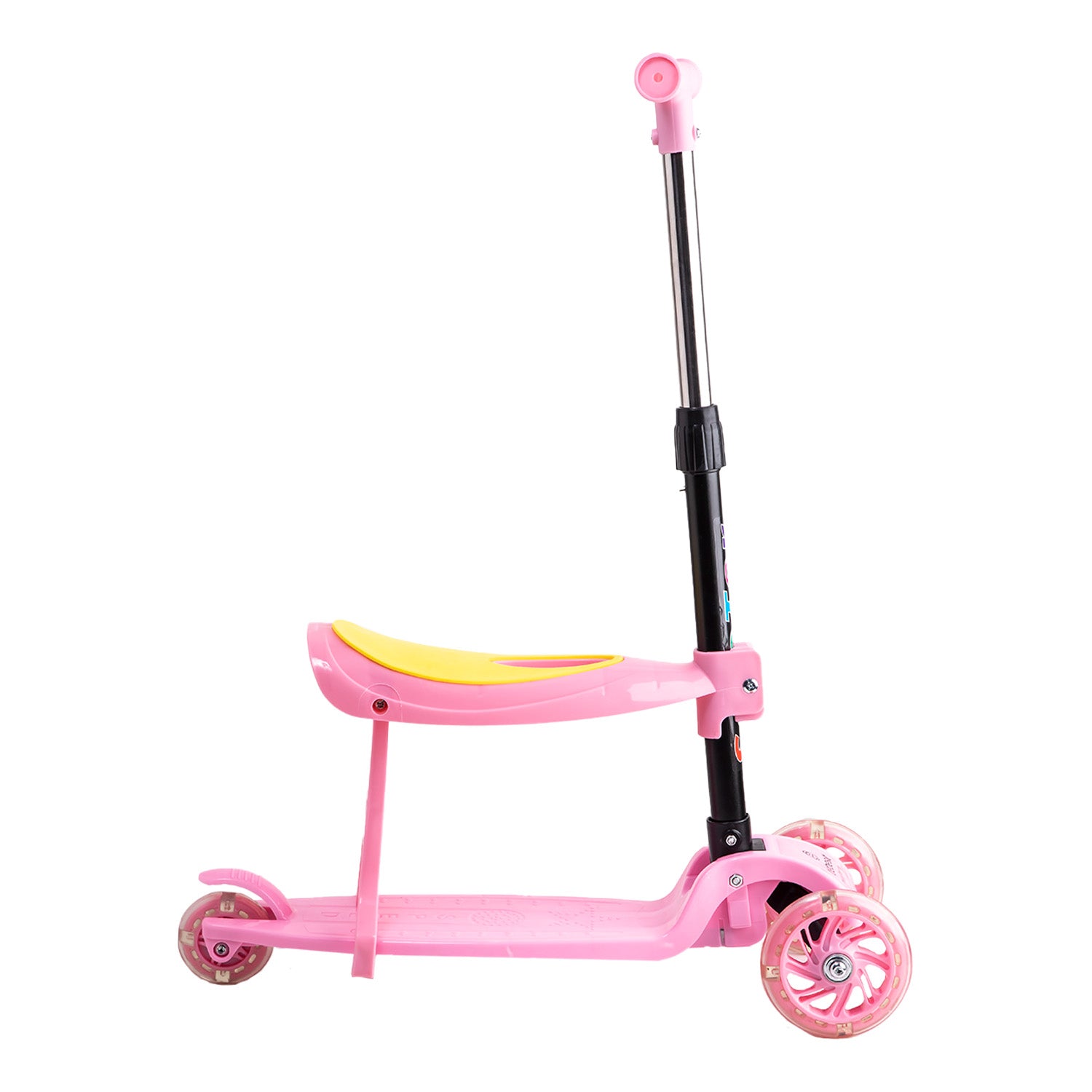 Scooter Monopatín 2 en 1 con Asiento Niña Plegable XT04 Rosa