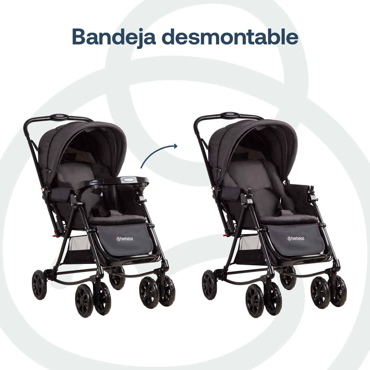 Coche Cuna Paseo Balancin SX Negro Melange