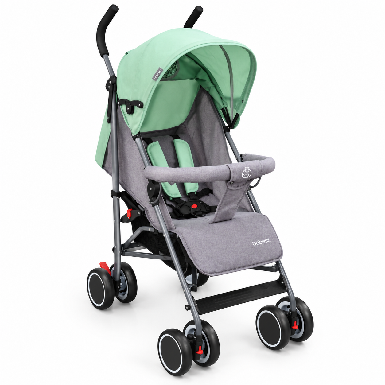 Coche Paragua Clap Melange Verde Gris