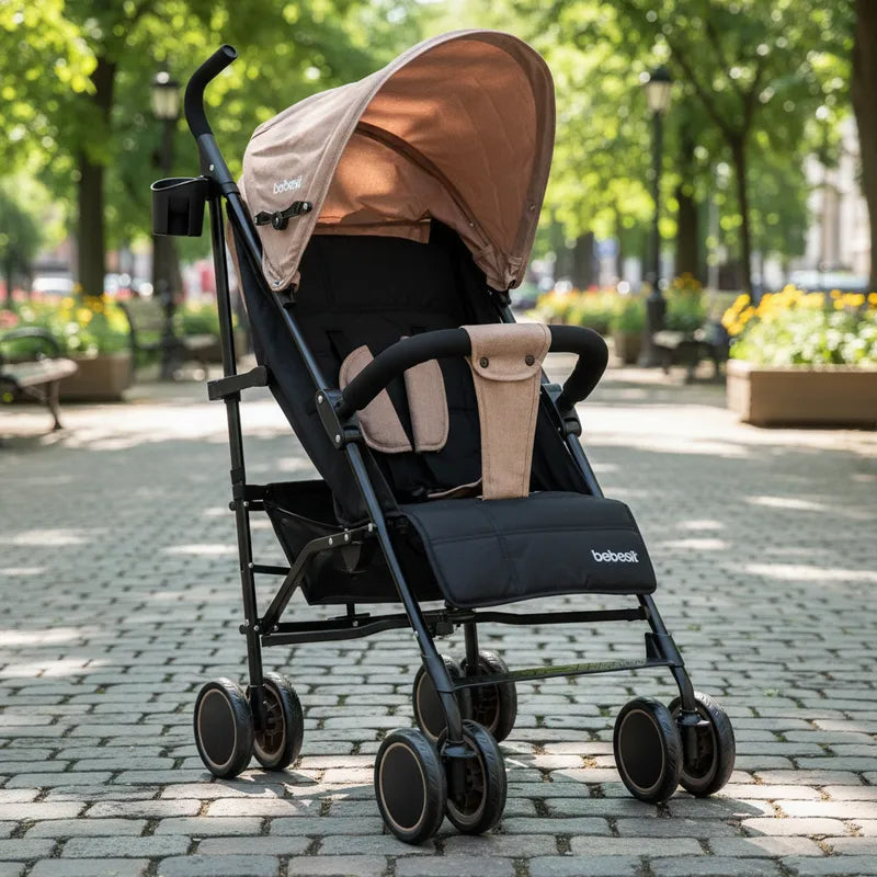 Coche Paragua Khronos Beige Rosado Bebesit
