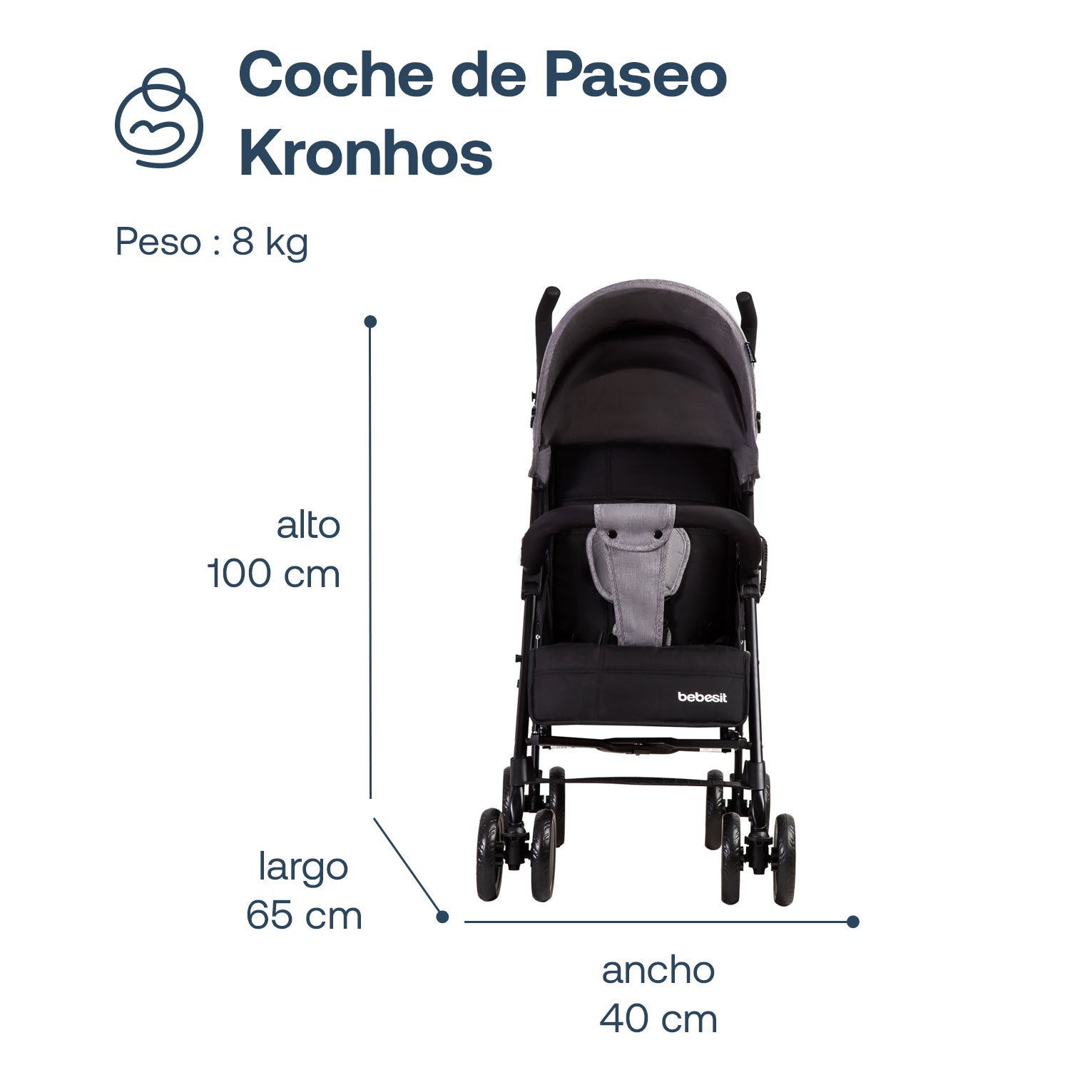 Coche Paragua Khronos Gris Oscuro