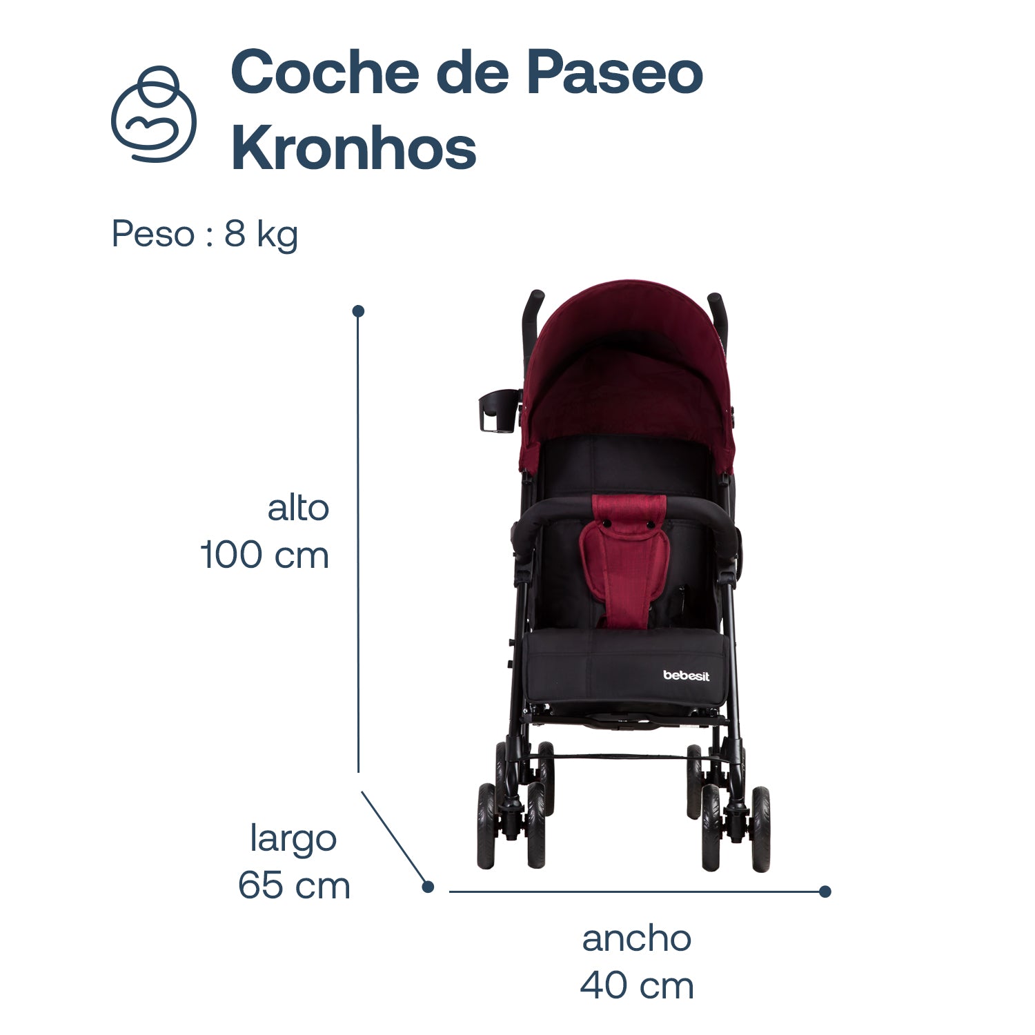 Coche Paragua Khronos Rojo