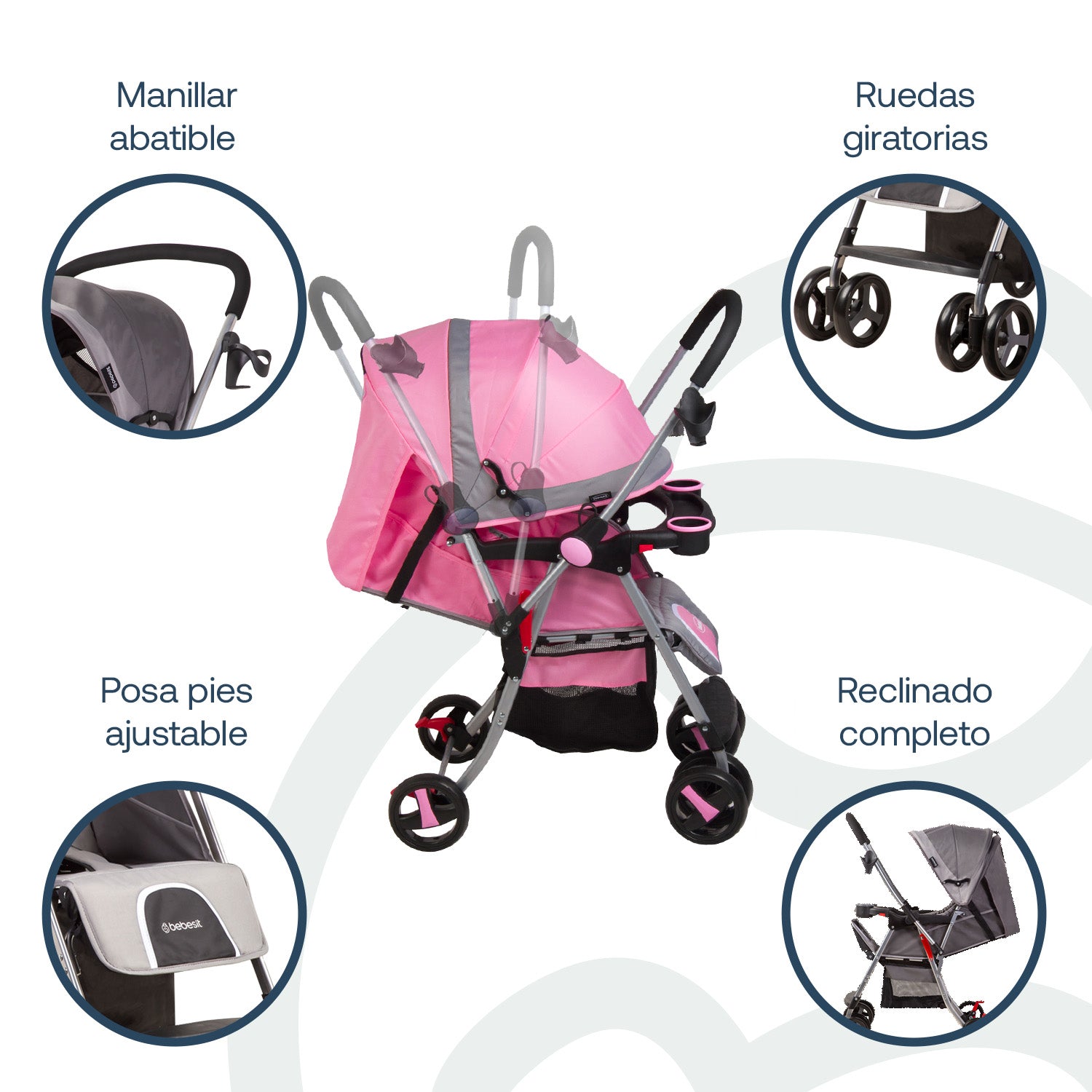 Coche Paseo y Cuna Twister SX Rosa