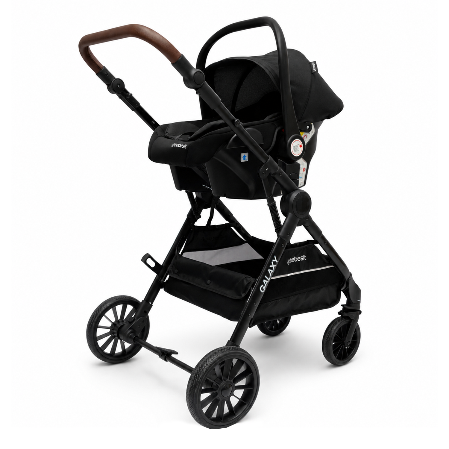 Coche Cuna Travel System Galaxy Isofix Negro