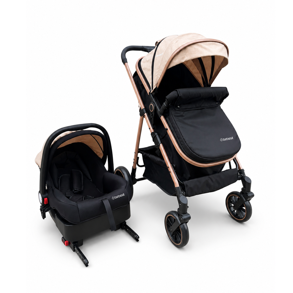 Travel System Aureo Isofix Gold Beige Bebesit