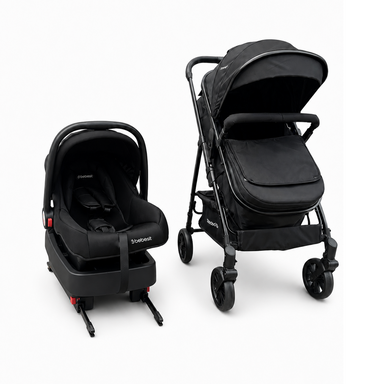 Coche Cuna Travel System Aureo Isofix Negro Bebesit