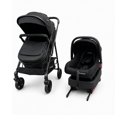 Coche Cuna Travel System Aureo Isofix Negro Bebesit