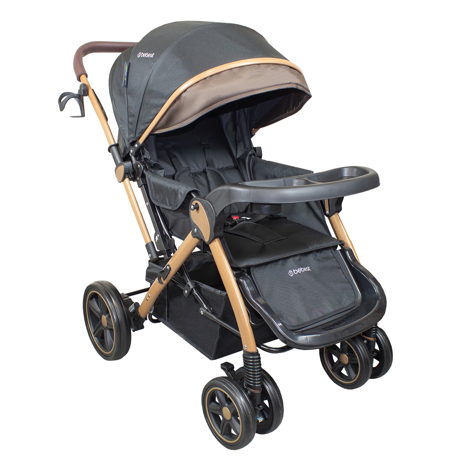 Coche Cuna Paseo Comfy Negro Gold
