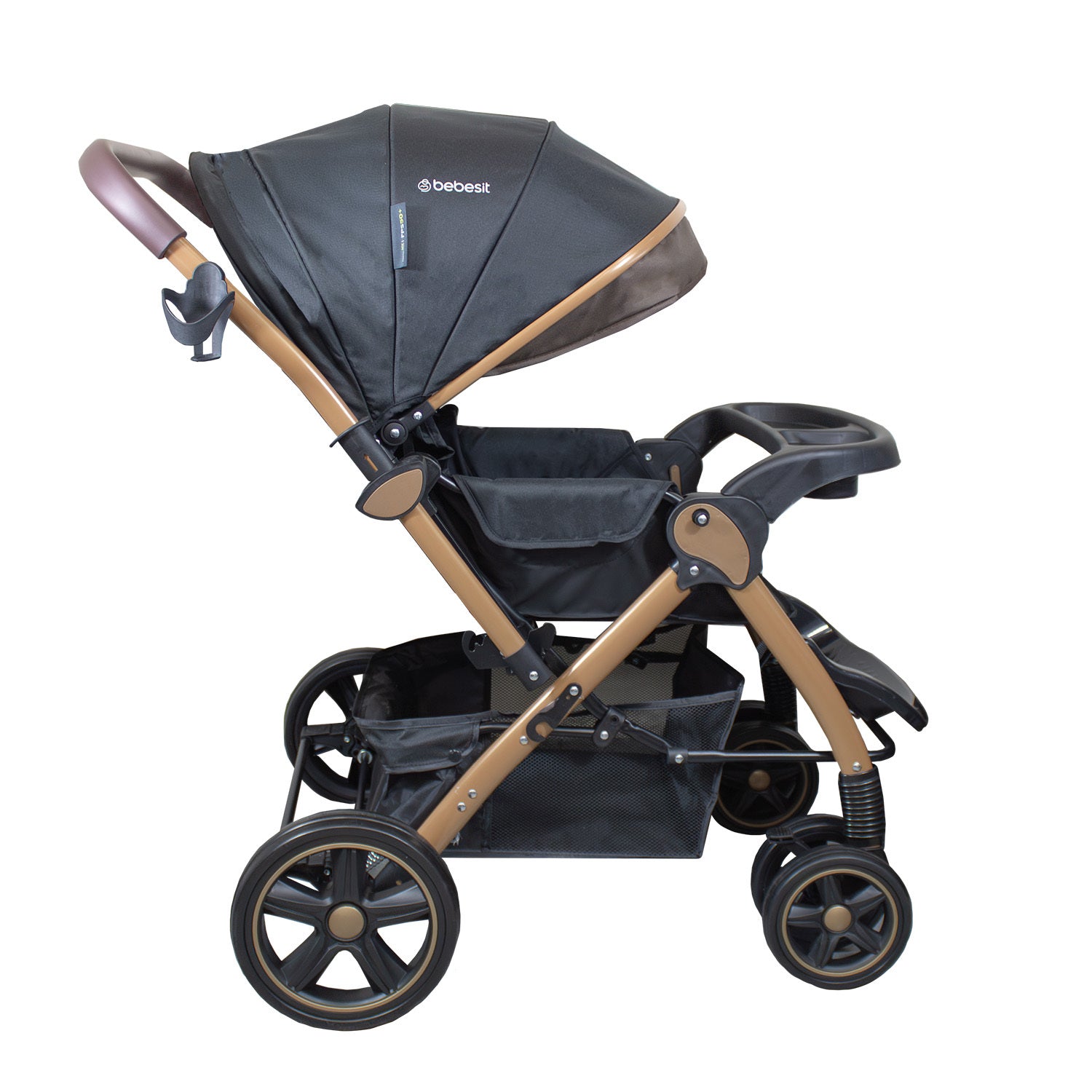 Coche Cuna Paseo Comfy Negro Gold