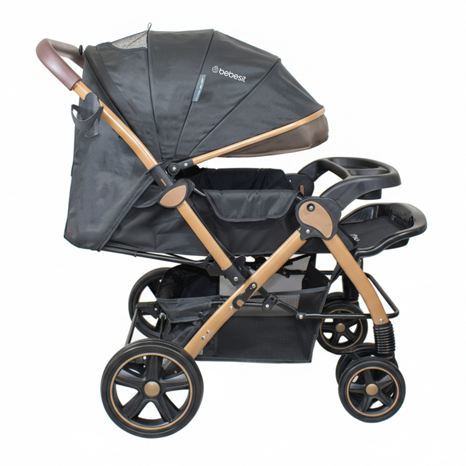 Coche Cuna Paseo Comfy Negro Gold