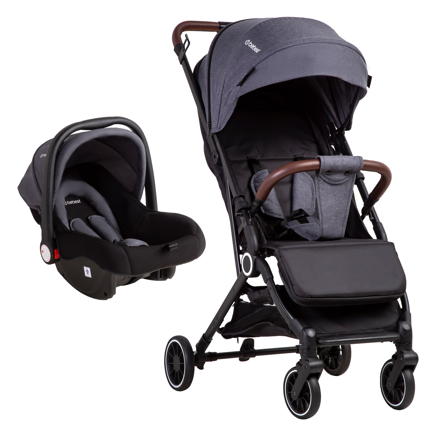 Coche Maleta Compacto Travel System Soho Gris Bebesit