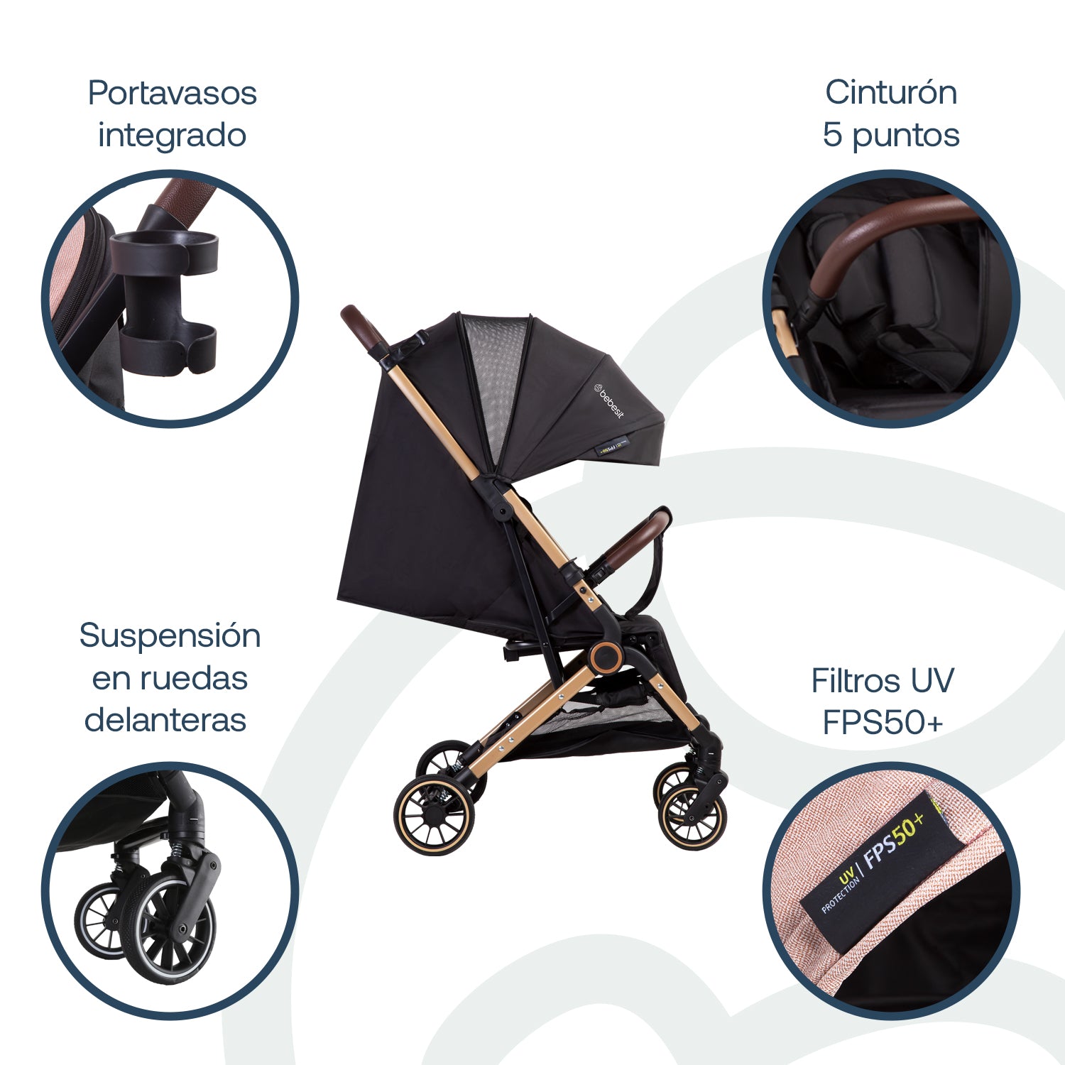 Coche Maleta Compacto Travel System Soho Negro