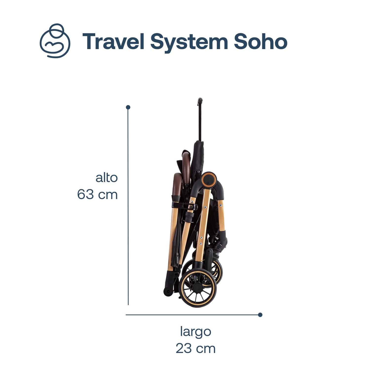 Coche Maleta Compacto Travel System Soho Negro