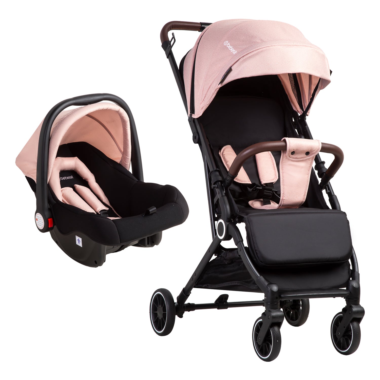 Coche Cuna Travel System Soho Rosa