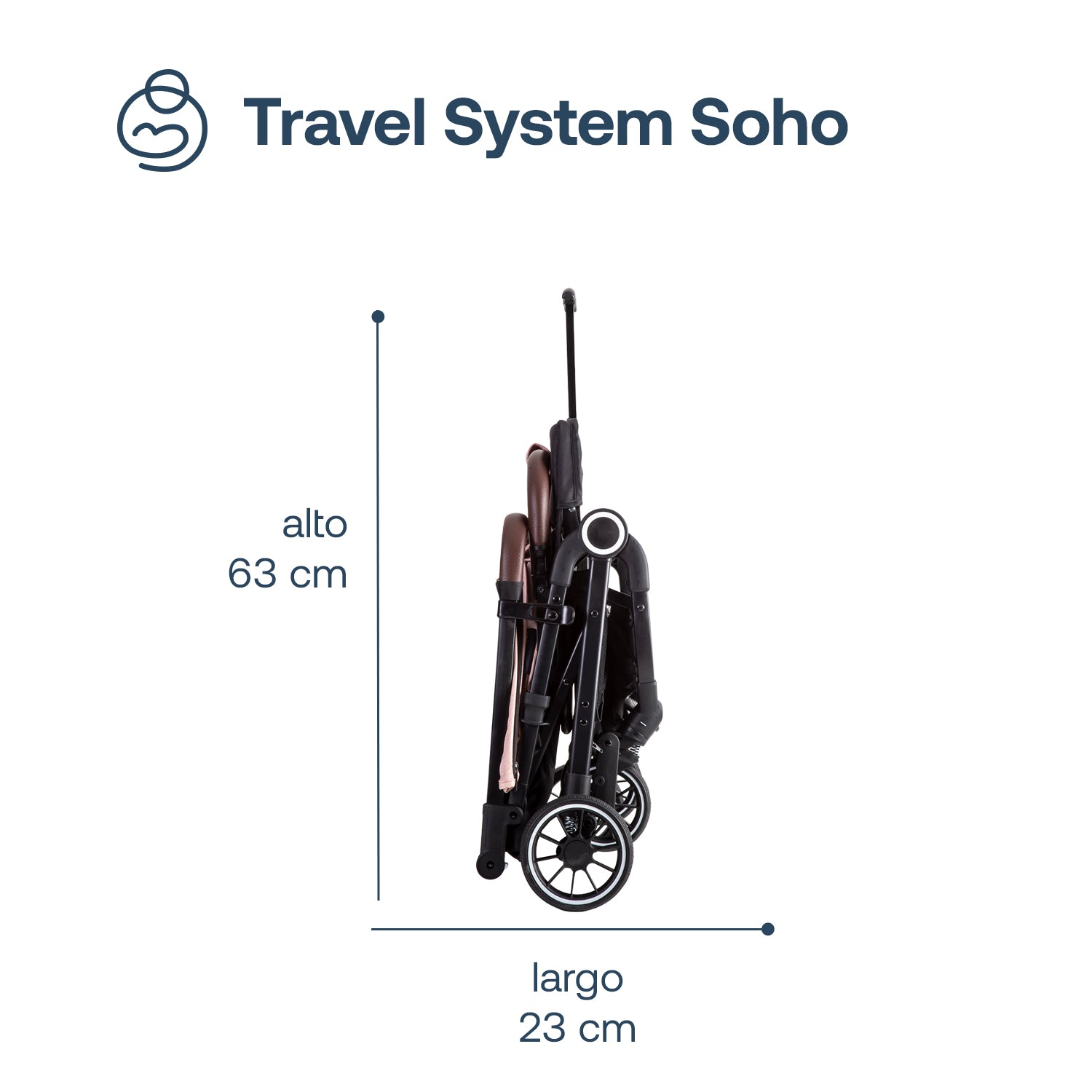 Coche Cuna Travel System Soho Rosa