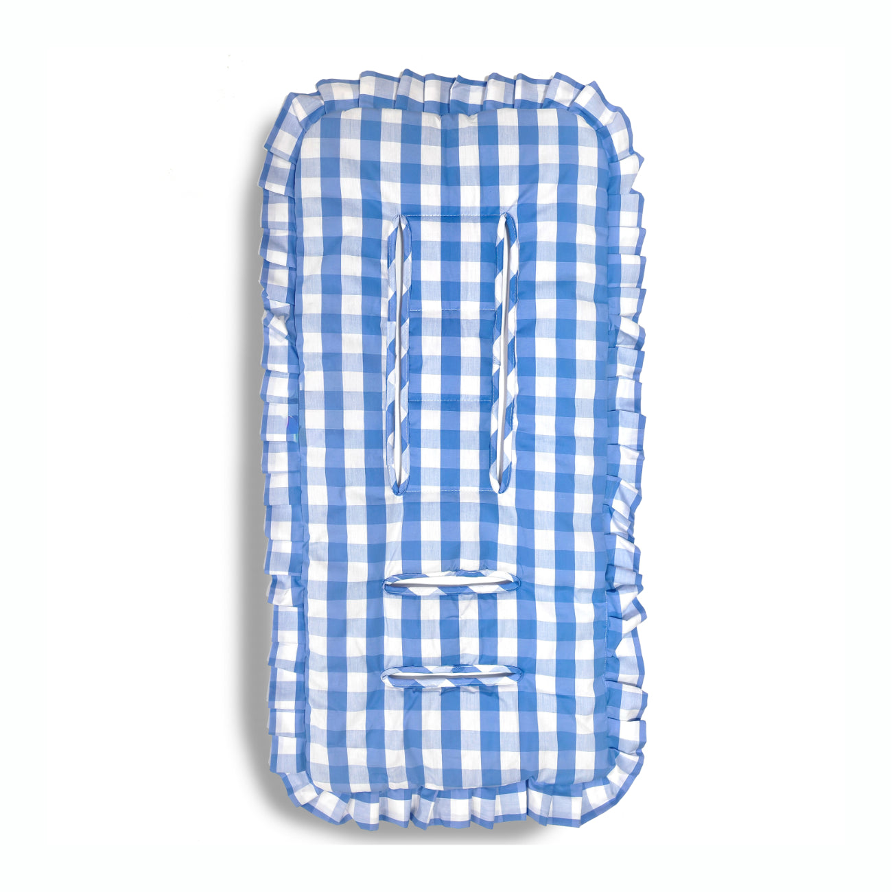 Cojín Universal Coche Paseo Diseño Cuadros Celeste 40 x80 cm