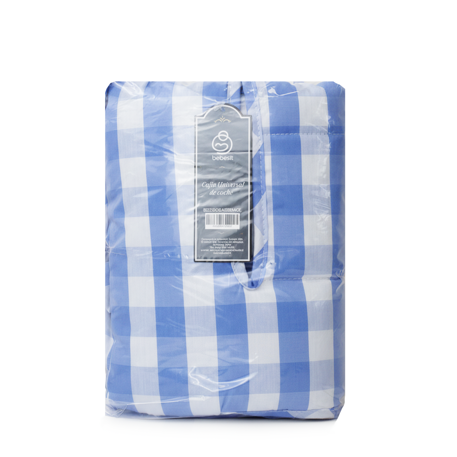 Cojín Universal Coche Paseo Diseño Cuadros Celeste 40 x80 cm