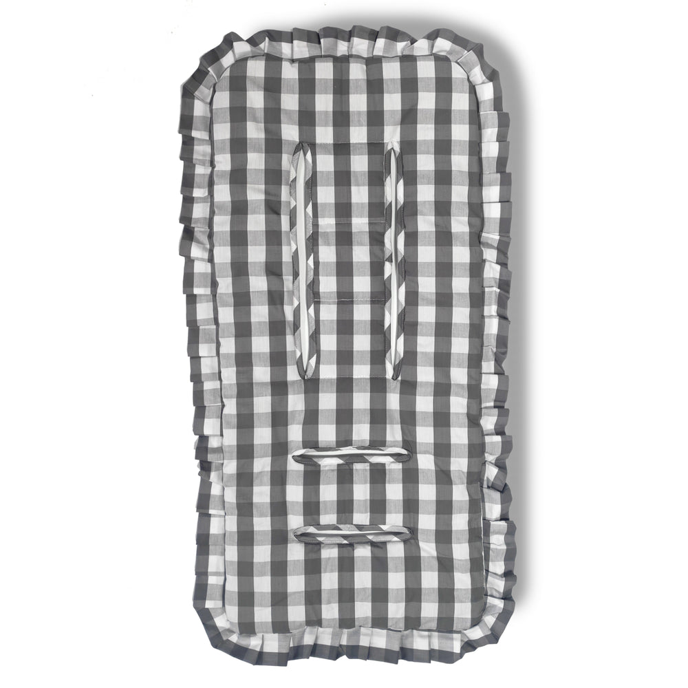 Cojín Universal Coche Paseo Diseño Cuadros Gris 40 x 80 cm
