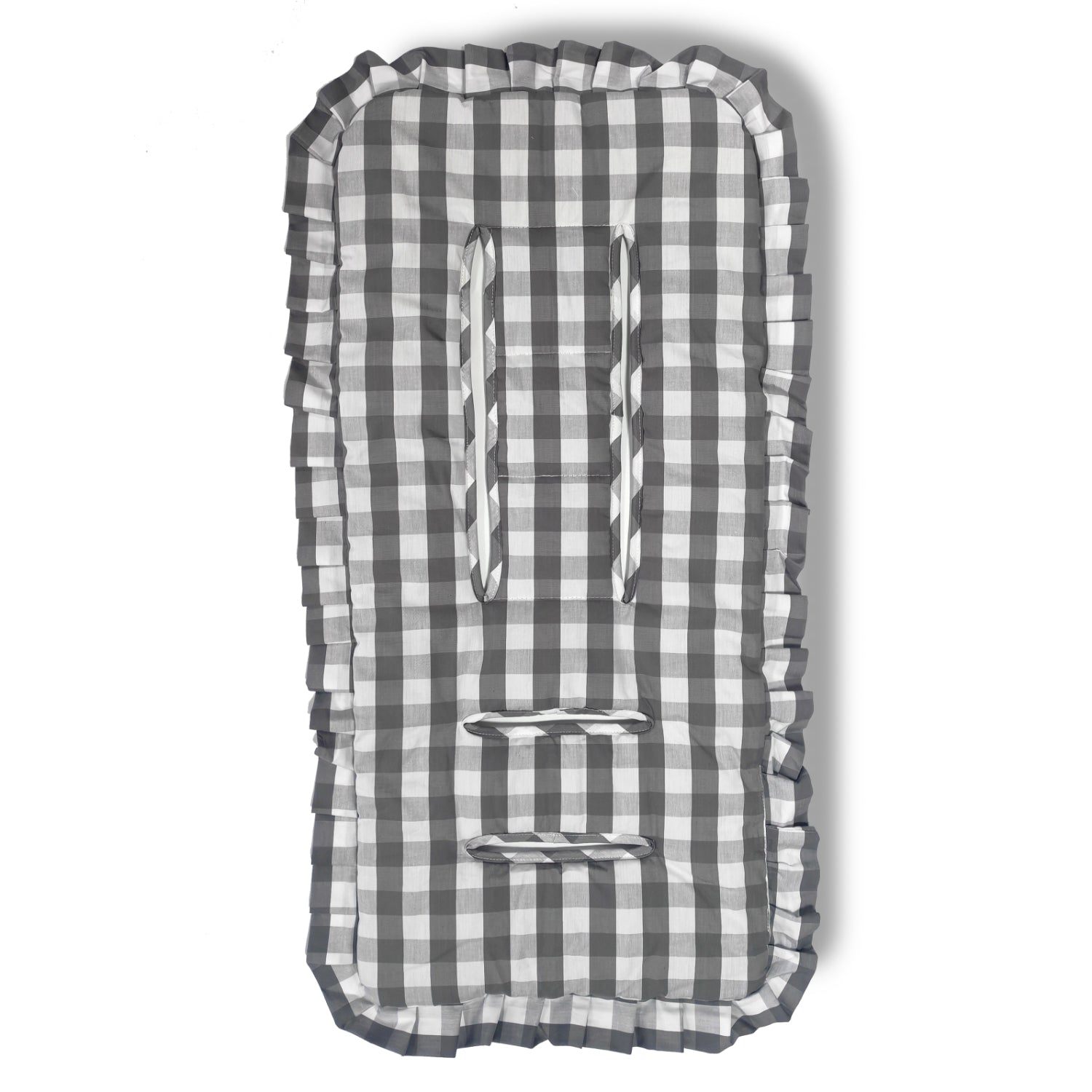 Cojín Universal Coche Paseo Diseño Cuadros Gris 40 x 80 cm