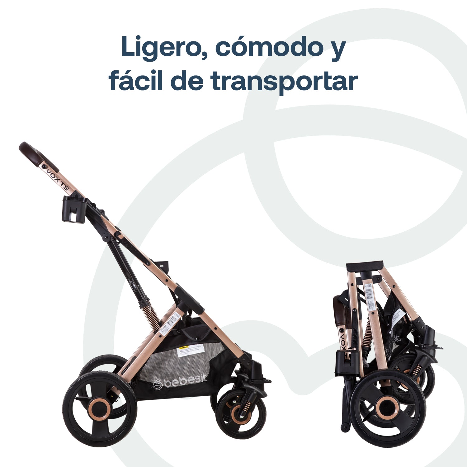 Coche Cuna Paseo Vox Gold Gris