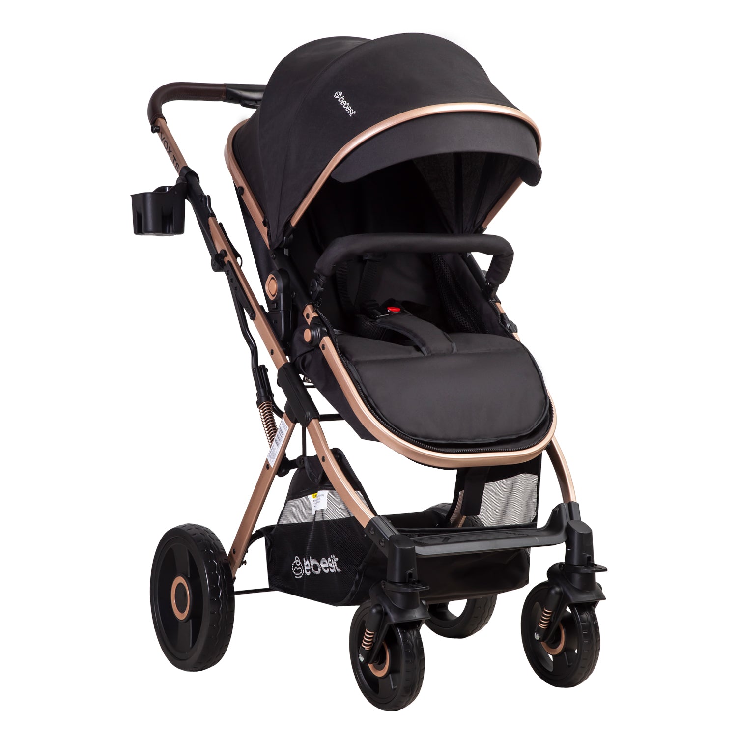 Coche Cuna Paseo Vox Gold Negro