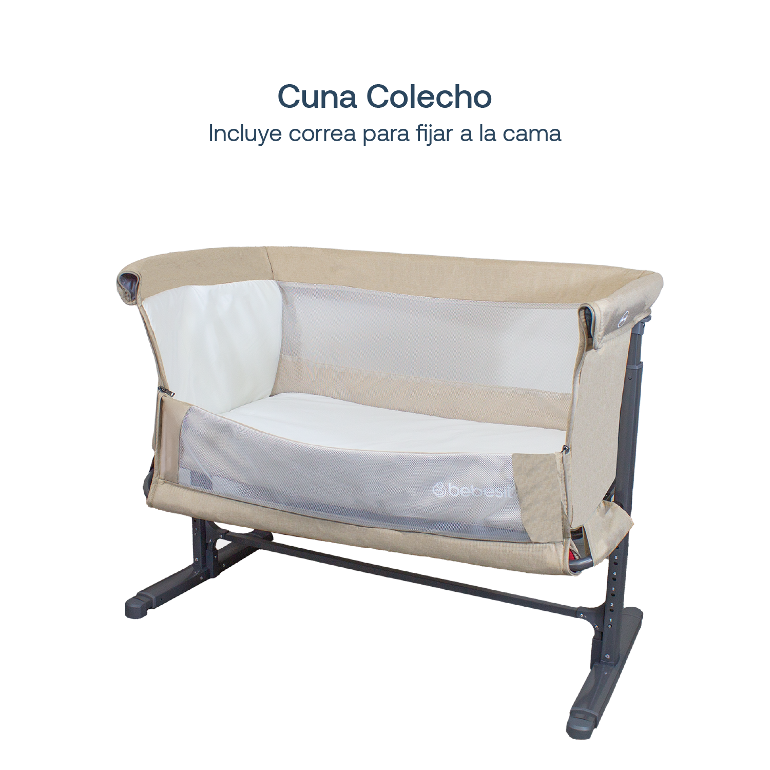 Cuna Colecho con Mosquitero MySide LX Beige Bebesit