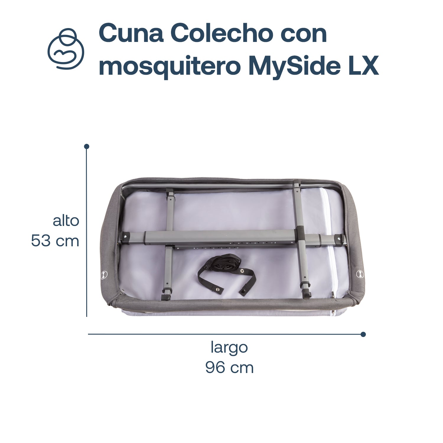 Cuna Colecho con Mosquitero MySide LX Gris