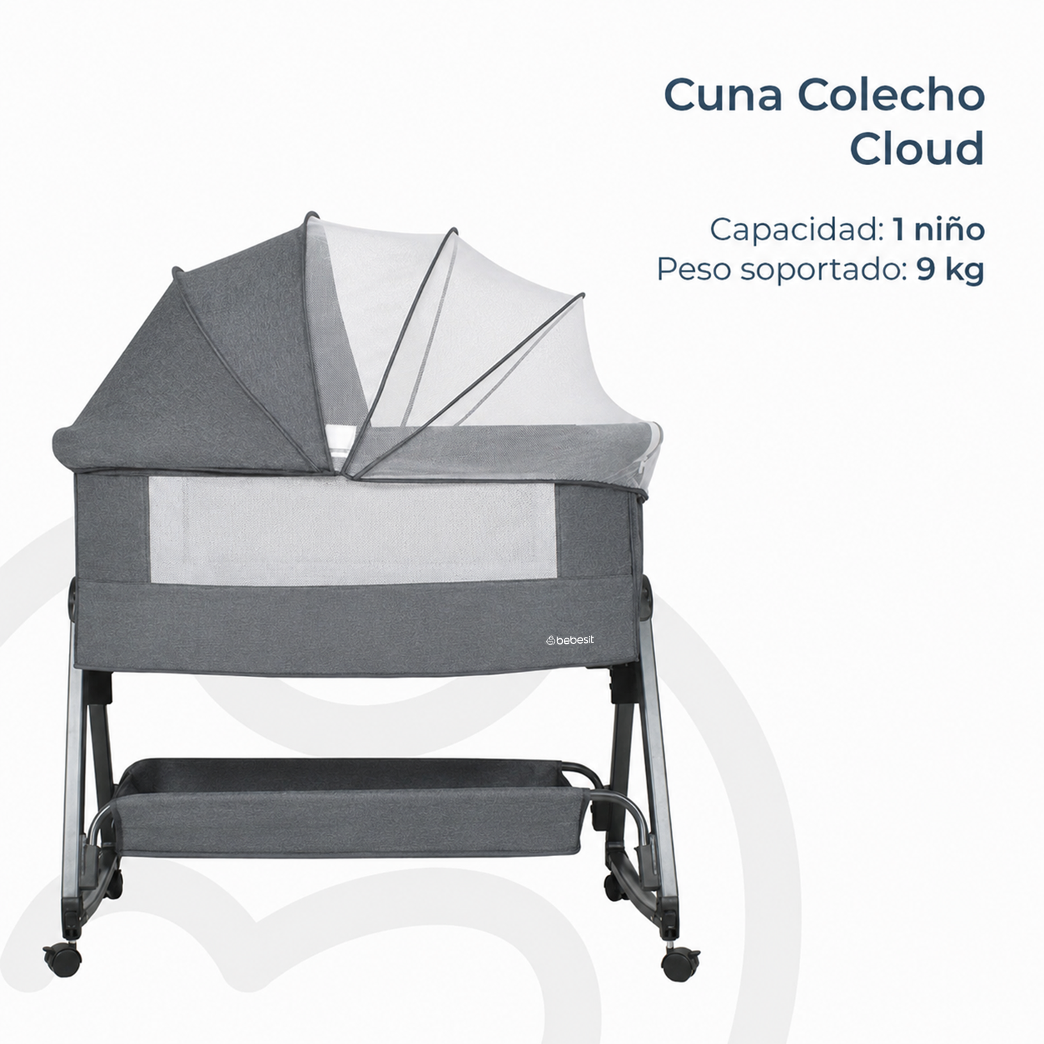 Cuna Colecho Cloud Gris Oscuro