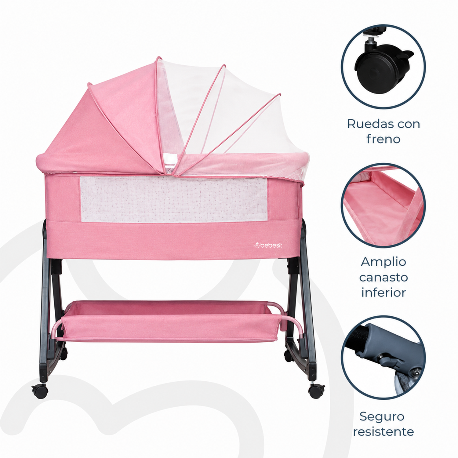 Cuna Colecho Cloud Rosado